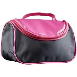 Trousse de toilette à grande ouverture rose et noire