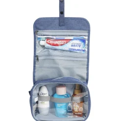 Trousse de toilette à suspendre bleu denim L.22xl.18,5xH.9cm