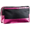 Trousse de toilette noire à fond fuchsia Brillant