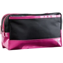 Trousse de toilette noire à fond fuchsia Brillant