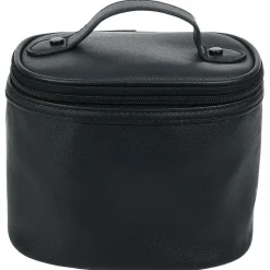 Trousse de toilette noire à pompons 17x12xH14cm