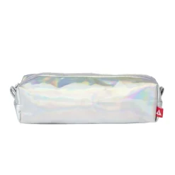 Trousse plastique transparente effet holographique 21x6,5cm