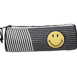 Trousse rayée noir blanc design smiley