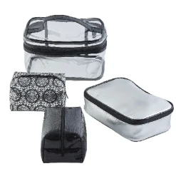 Trousse vanity noir et argent x4