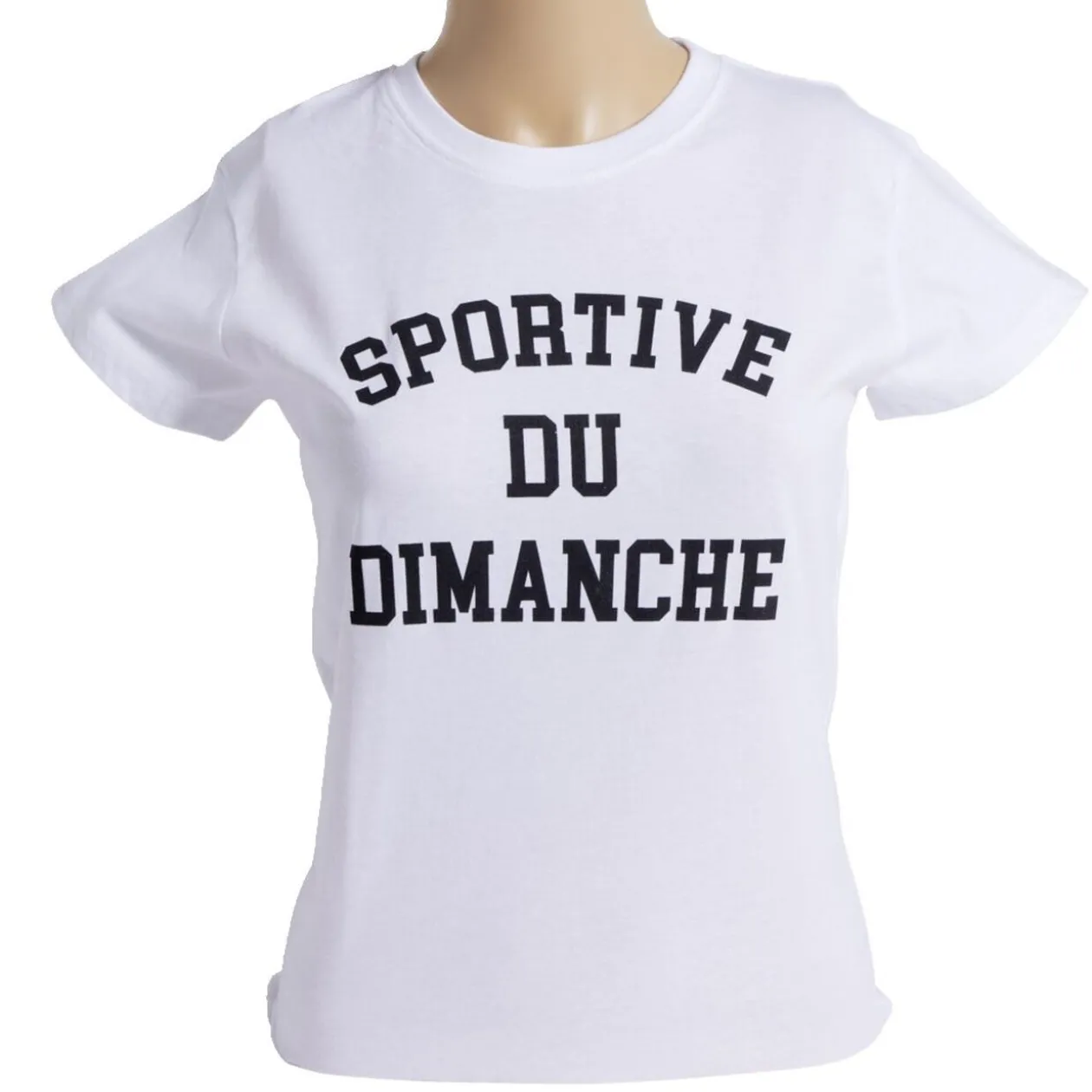 T-shirt femme inscription Sportive Du Dimanche coton blanc