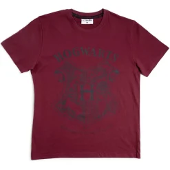 T-shirt Harry Potter Hogwarts coton rouge bordeaux