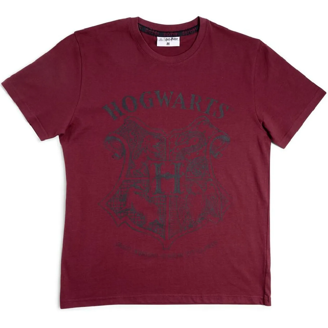 T-shirt Harry Potter Hogwarts coton rouge bordeaux