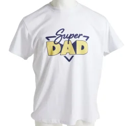 T-shirt homme inscription Super Papa coton blanc