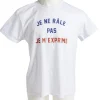 T-shirt homme inscription Je ne râle pas je m'exprime coton blanc