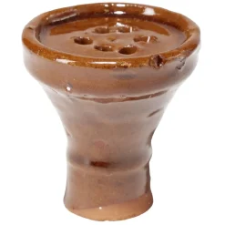 Tête plate en terre cuite marron