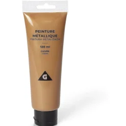 Tube de peinture acrylique orange cuivré metallisé 120ml