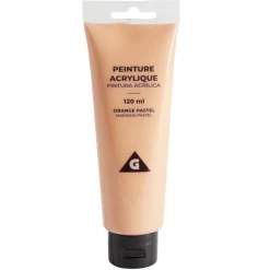 Tube de peinture acrylique orange pastel 120ml