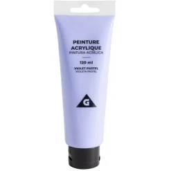 Tube de peinture acrylique violet pastel 120ml