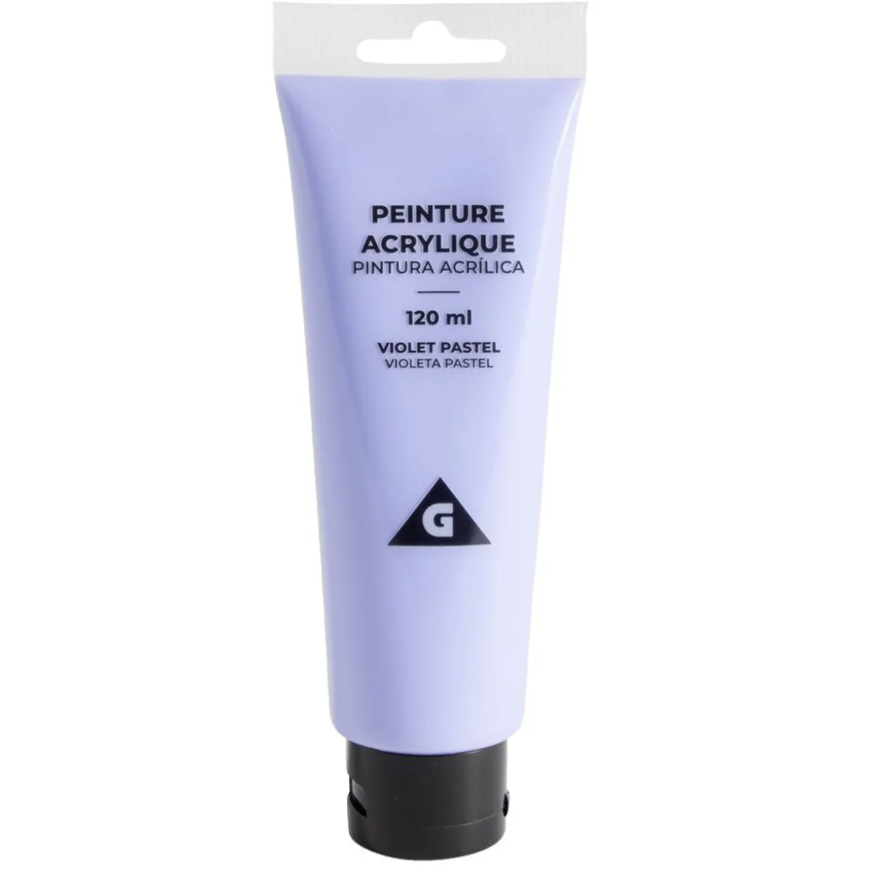 Tube de peinture acrylique violet pastel 120ml