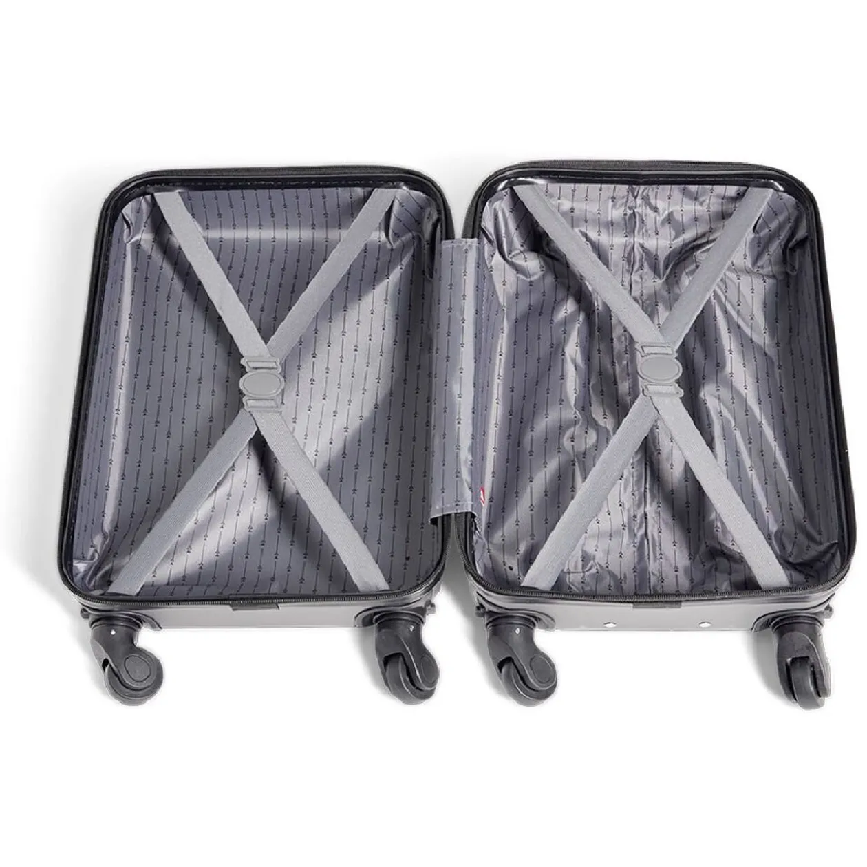 Valise cabine low cost 26L avec 4 roues amovibles gris H51cm