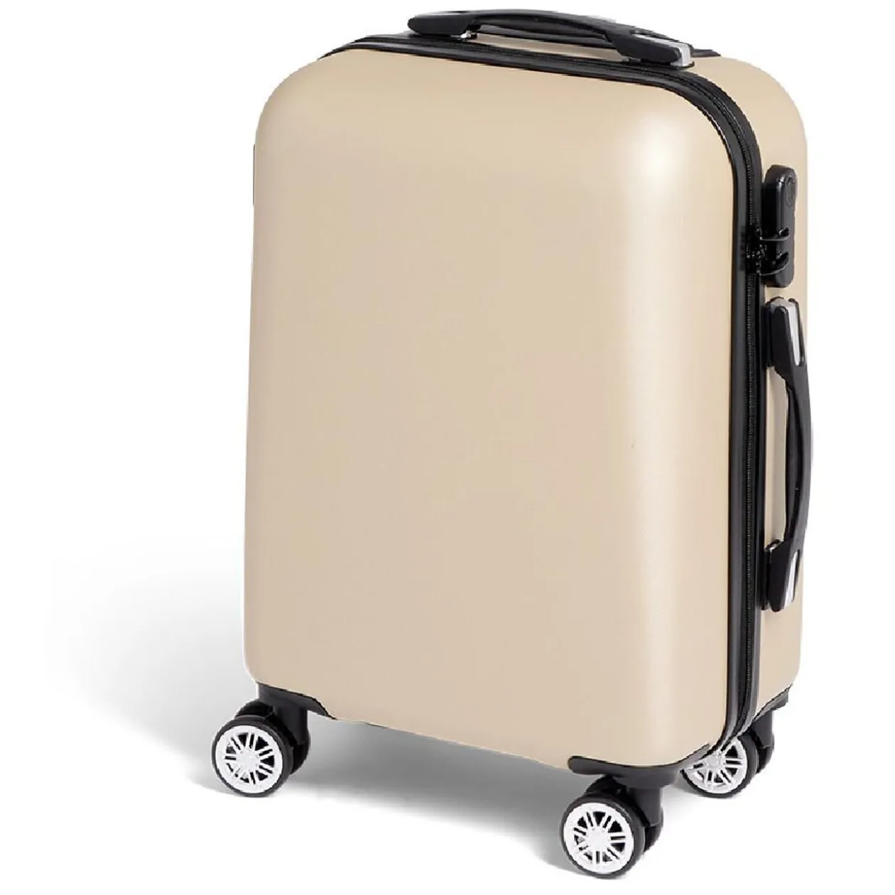 Valise cabine rigide trolley 4 roulettes 37L couleur ivoire