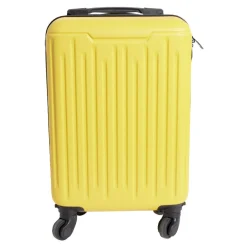 Valise cabine rigide trolley 4 roulettes 26L jaune