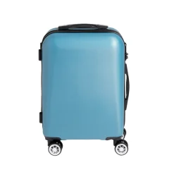 Valise cabine rigide trolley 4 roulettes 37L bleu