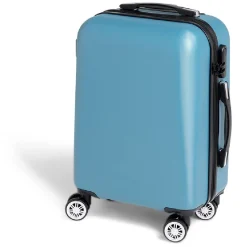 Valise cabine rigide trolley 4 roulettes 37L bleu