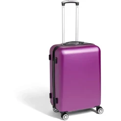 Valise cabine rigide trolley 4 roulettes 65L violet