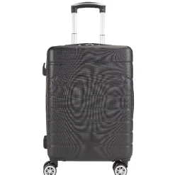 Valise rigide 4 roues 38L ABS noir L.56 cm