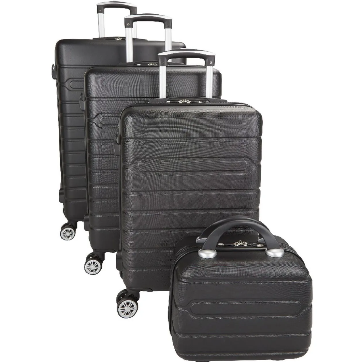 Valise rigide 4 roues 60L ABS noir L.66 cm