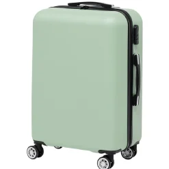 Valise rigide trolley cadenas intégré plastique ABS vert 45x26,5xH65cm