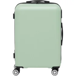 Valise rigide trolley cadenas intégré plastique ABS vert 45x26,5xH65cm
