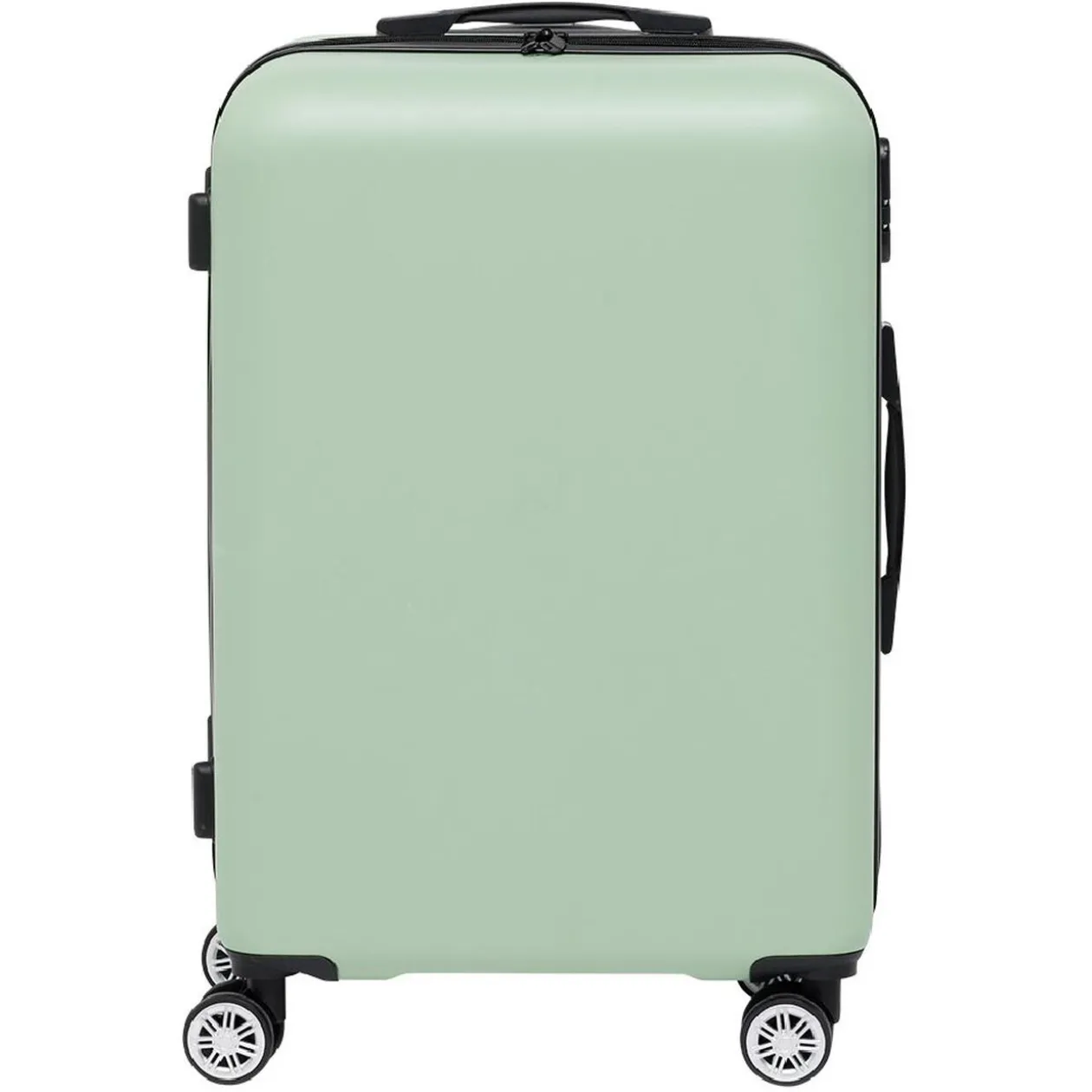 Valise rigide trolley cadenas intégré plastique ABS vert 45x26,5xH65cm