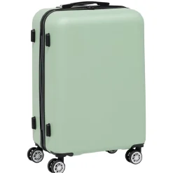 Valise rigide trolley cadenas intégré plastique ABS vert 45x26,5xH65cm