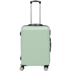 Valise rigide trolley cadenas intégré plastique ABS vert 45x26,5xH65cm