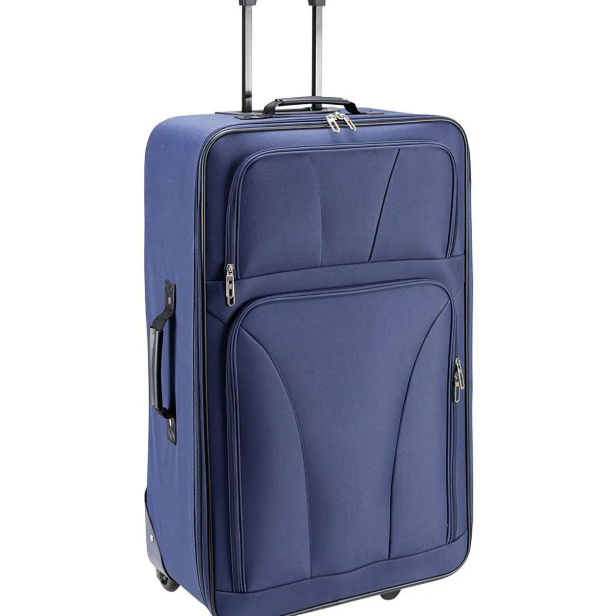 Valise souple 4 roues bleu H.75 cm