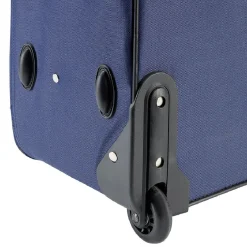 Valise souple 4 roues bleu H.75 cm