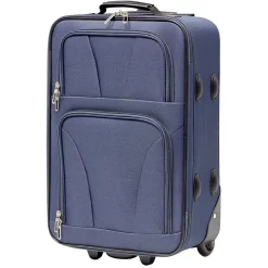 Valise souple 4 roues bleu H.55 cm