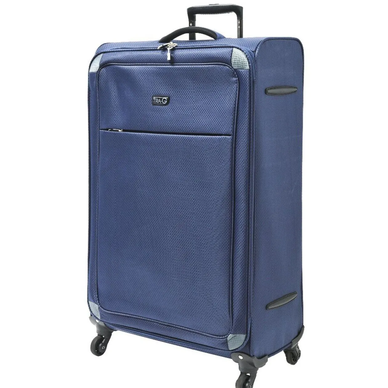 Valise souple trolley à roulettes bleu marine L