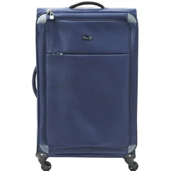 Valise souple trolley à roulettes bleu marine L