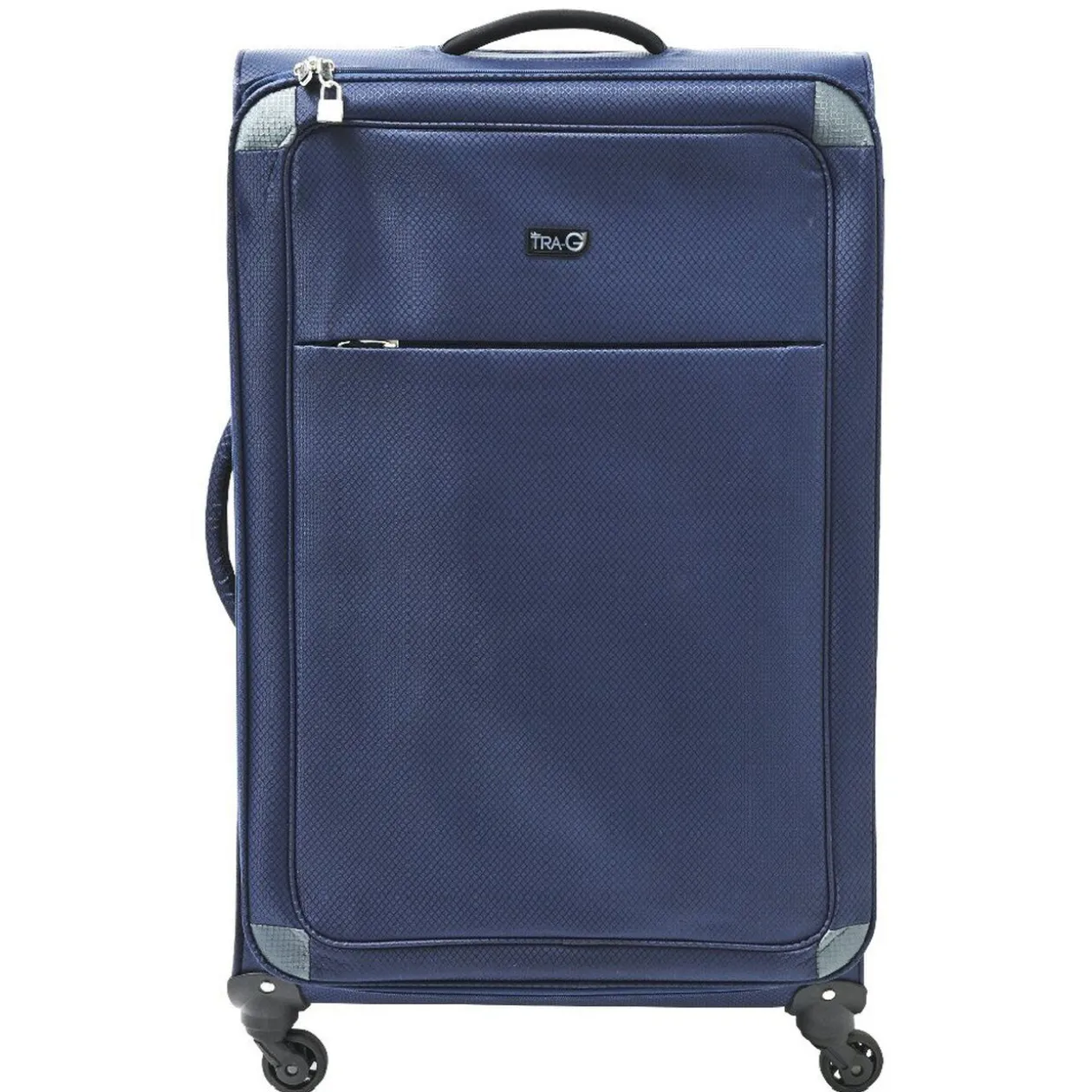 Valise souple trolley à roulettes bleu marine L