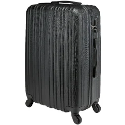 Valise trolley rectangulaire noire à roulettes
