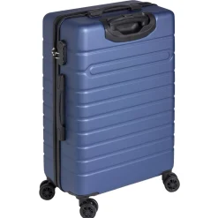 Valise trolley rigide 4 roues bleu marine L. 60 cm