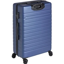 Valise trolley rigide 4 roues bleu marine L. 70 cm