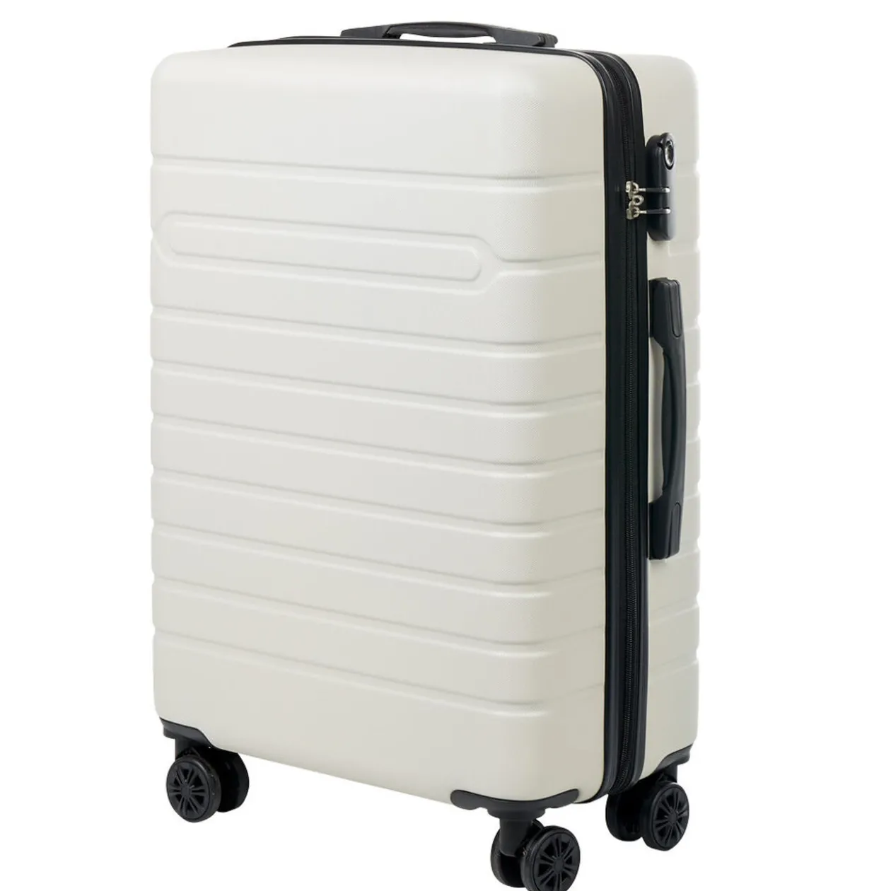 Valise trolley rigide 4 roues blanche 60cm
