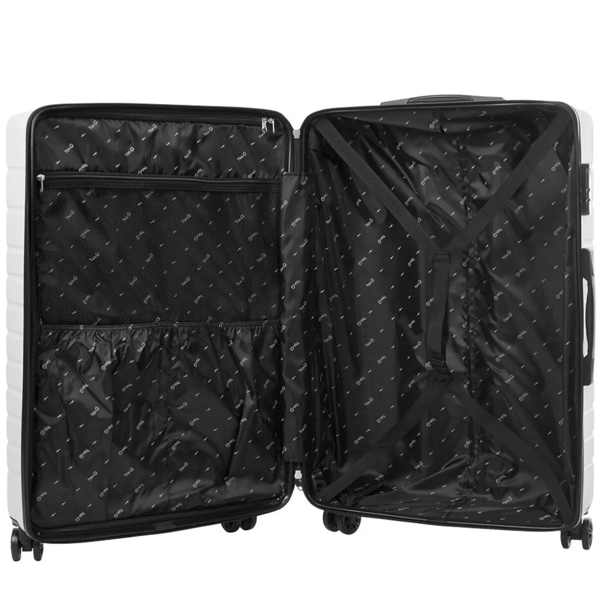 Valise trolley rigide 4 roues blanche 70cm