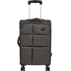 Valise trolley souple 8 roues gris H50 cm