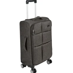 Valise trolley souple 8 roues gris H50 cm