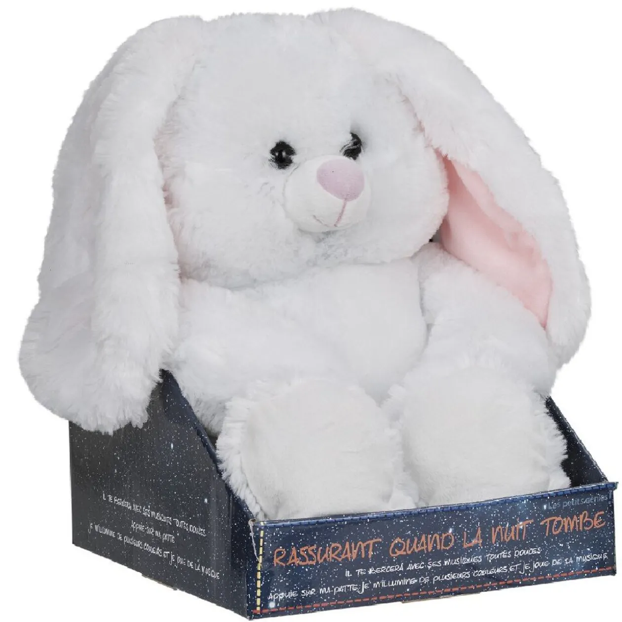 Veilleuse peluche lapin blanc lumineux