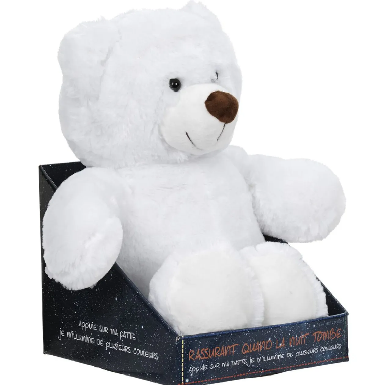 Veilleuse peluche ourson blanc lumineux