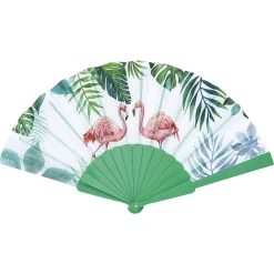 Éventail en polyester imprimé - 3 modèles