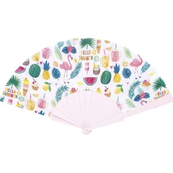 Éventail en polyester imprimé - 3 modèles