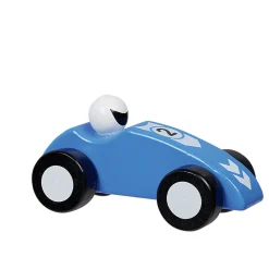 Voiture de course et son pilote en bois - 2 modèles